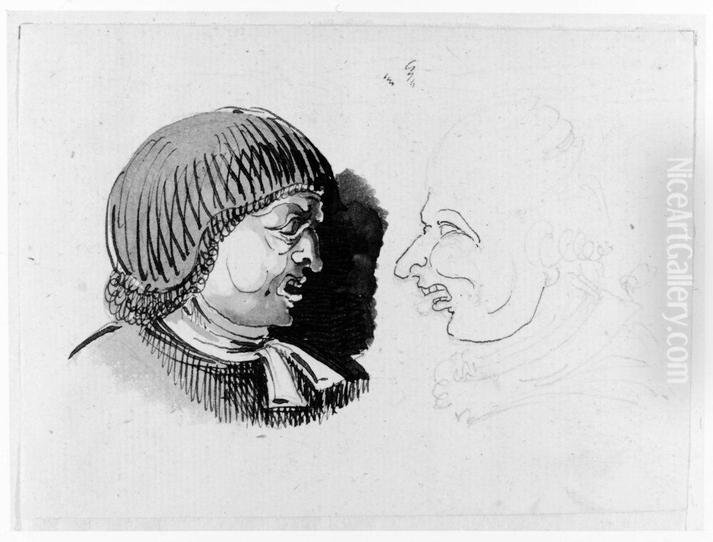 Mansprofil Oil Painting by Johan Tornstrom