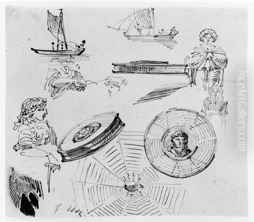 Diverse studier Oil Painting by Johan Tornstrom