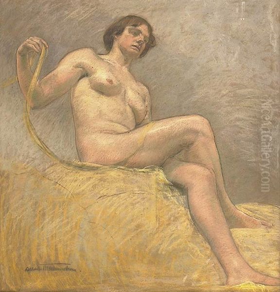 Madchen in Wolken No. 4 Oil Painting by Albert Maennchen