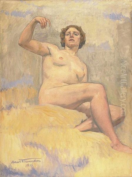 Madchen in Wolken No. 3 Oil Painting by Albert Maennchen
