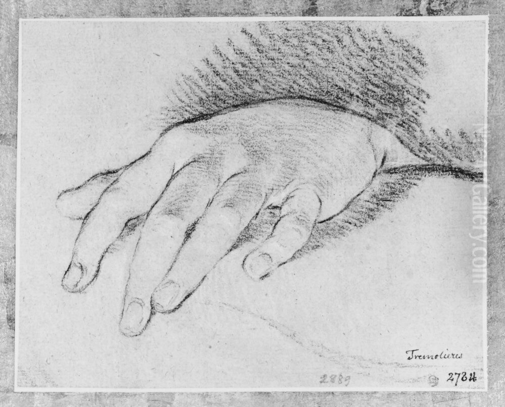 Studie av en vansterhand Oil Painting by Pierre Charles Tremolieres