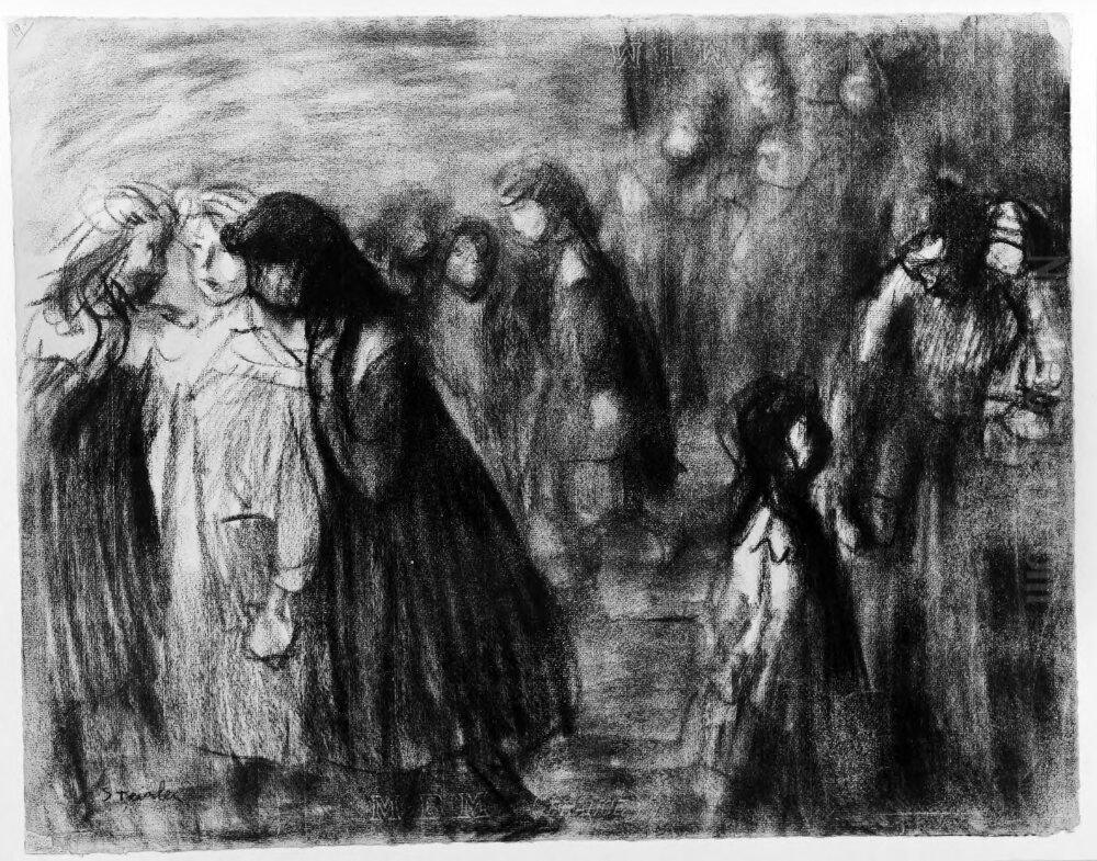 Skolgarden Oil Painting by Theophile Steinlen