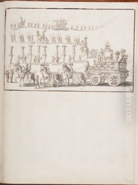 Festtag representerande konditorivaror, Rom 1668 Oil Painting by Pierre Paul Sevin