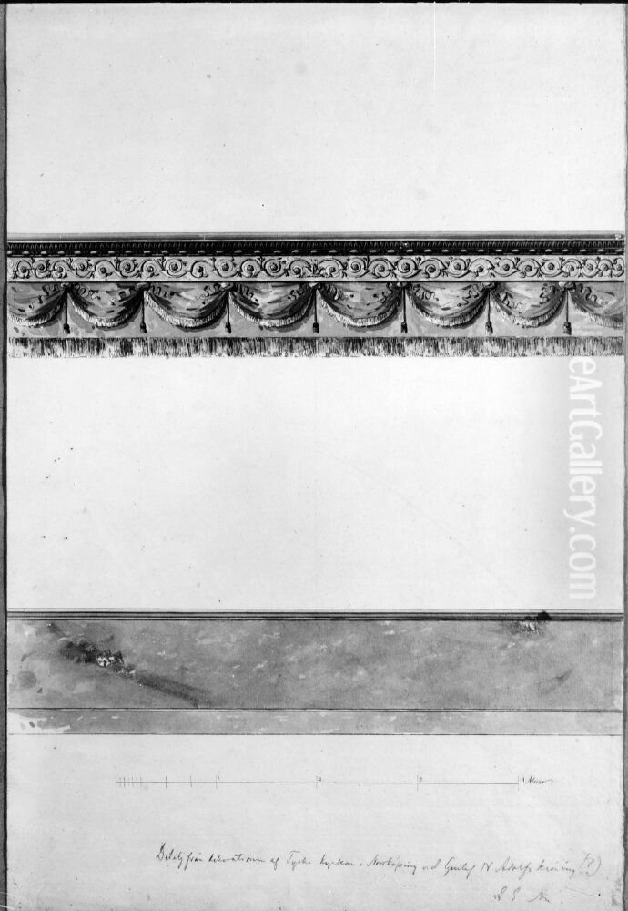 Forslag till dekor vid Gustav IV Adolfs kroning i Norrkoping Oil Painting by Carl Fredrik Sundvall