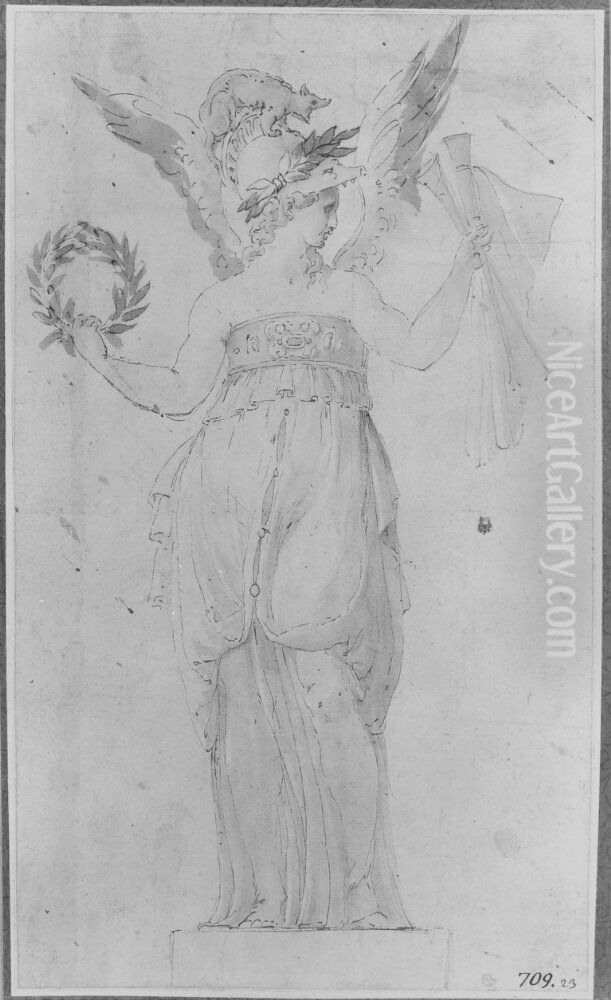 Fama Oil Painting by Francesco Primaticcio