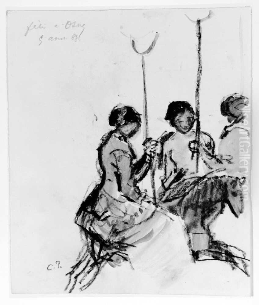 Karusellen Oil Painting by Camille Pissarro