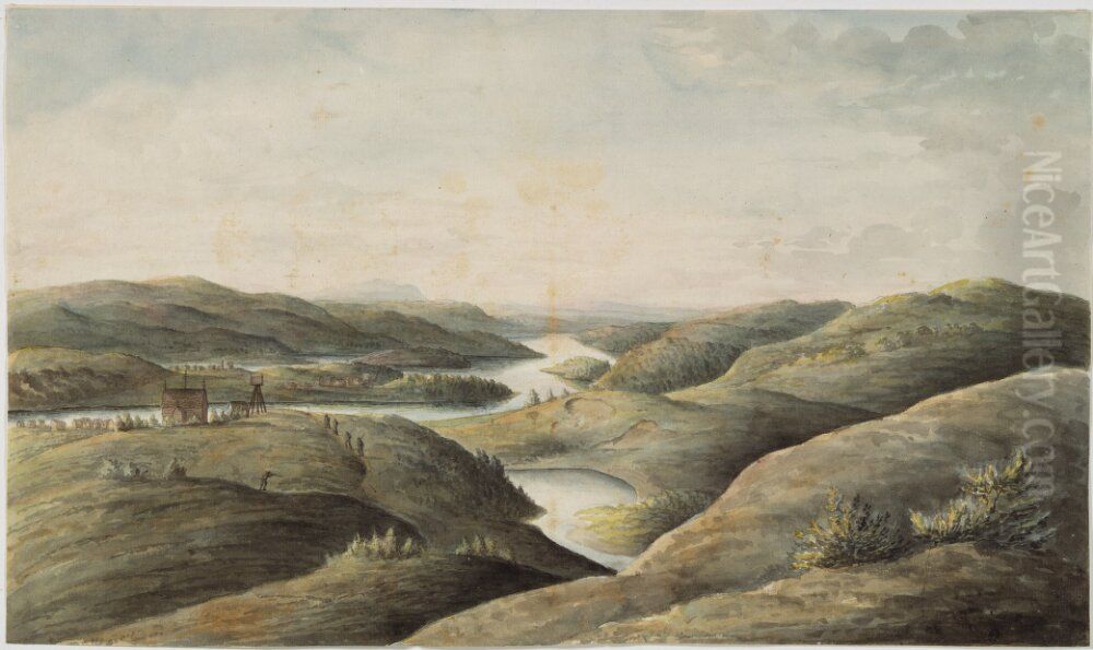 Kautekeino Oil Painting by Anders Fredrik Skjoldebrand Kautekeino Oil Painting by Anders Fredrik Skjoldebrand