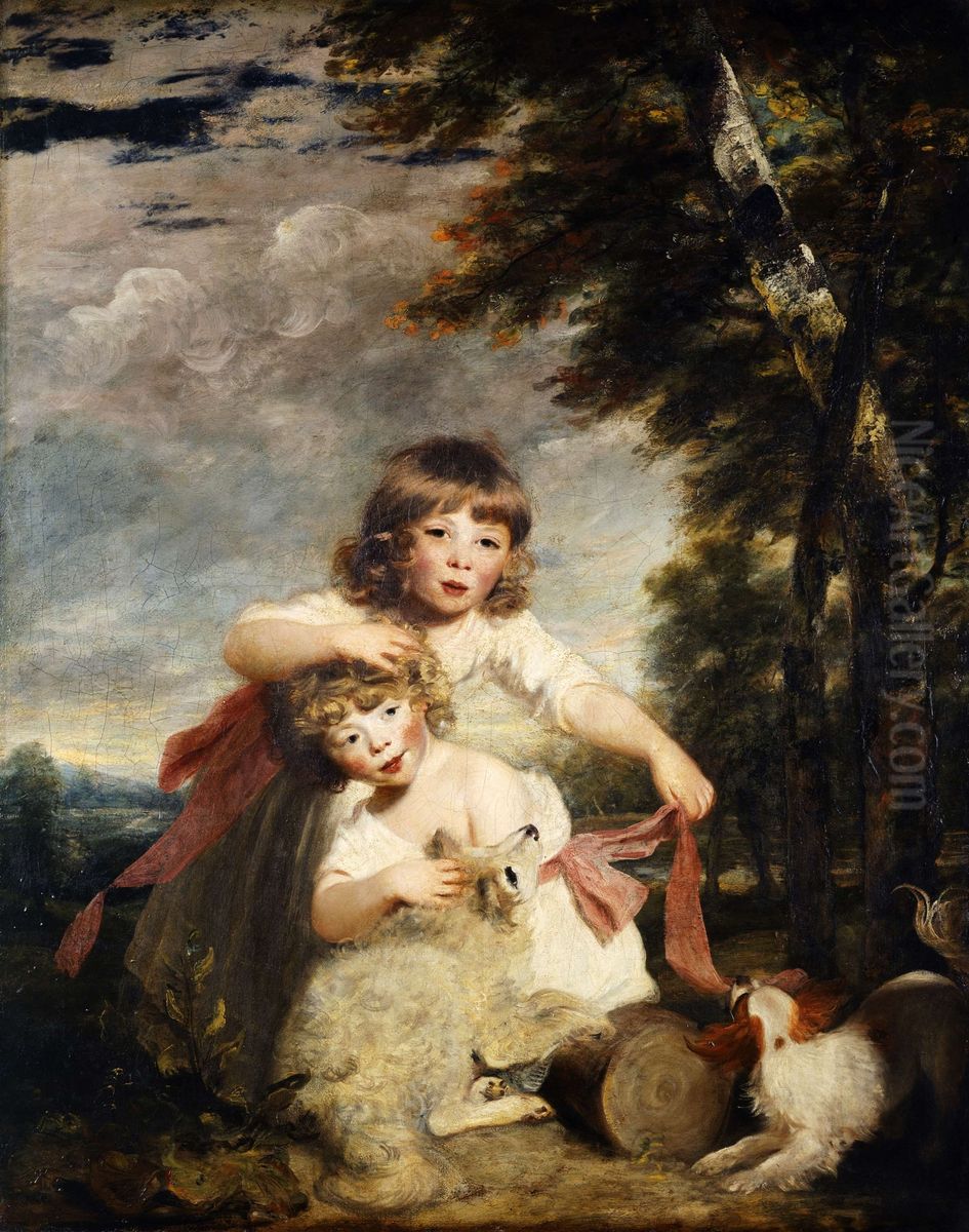 The Brummel Children Oil Painting by Of Sir Joshua Reynolds