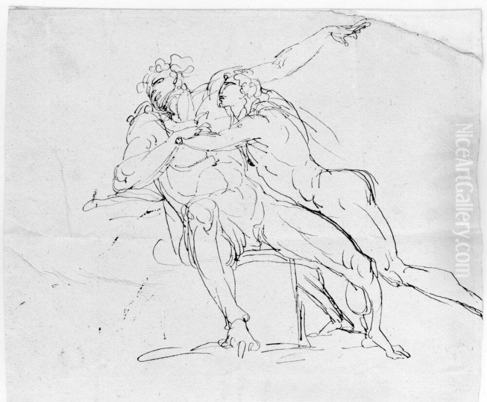 Sorjande Ajax Oil Painting by Johan Tobias Sergel