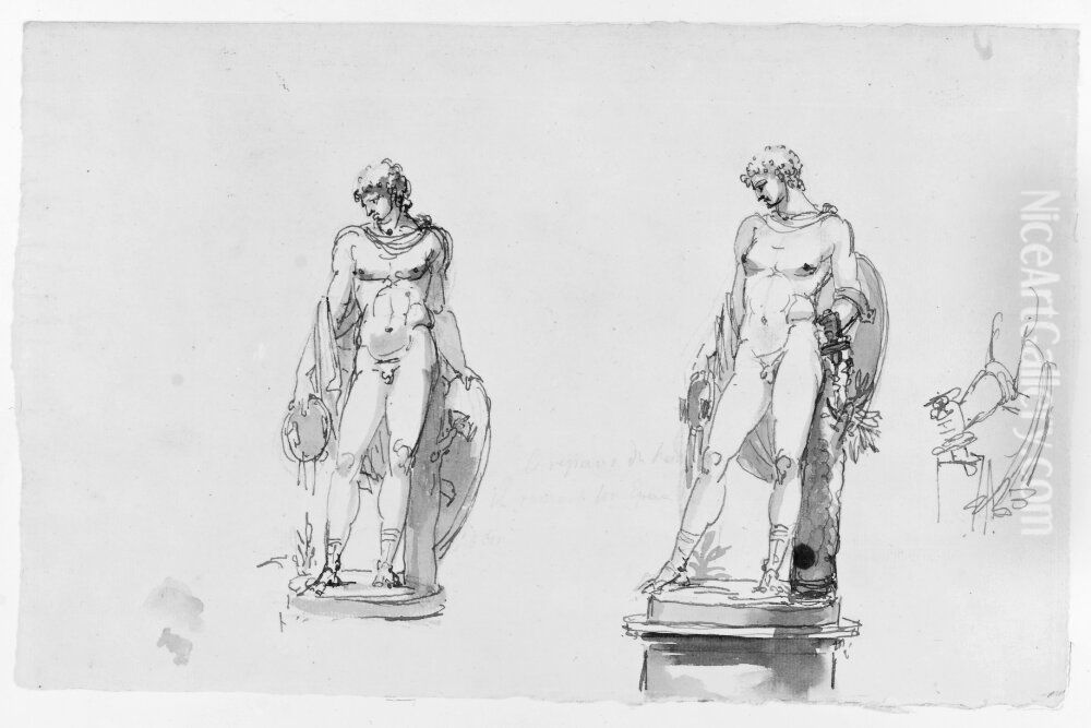 Le repos du heros Oil Painting by Johan Tobias Sergel