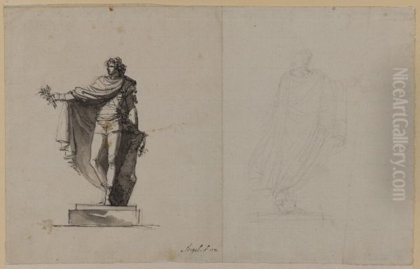 Study for the Statue of Gustav III on Skeppsbron Oil Painting by Johan Tobias Sergel