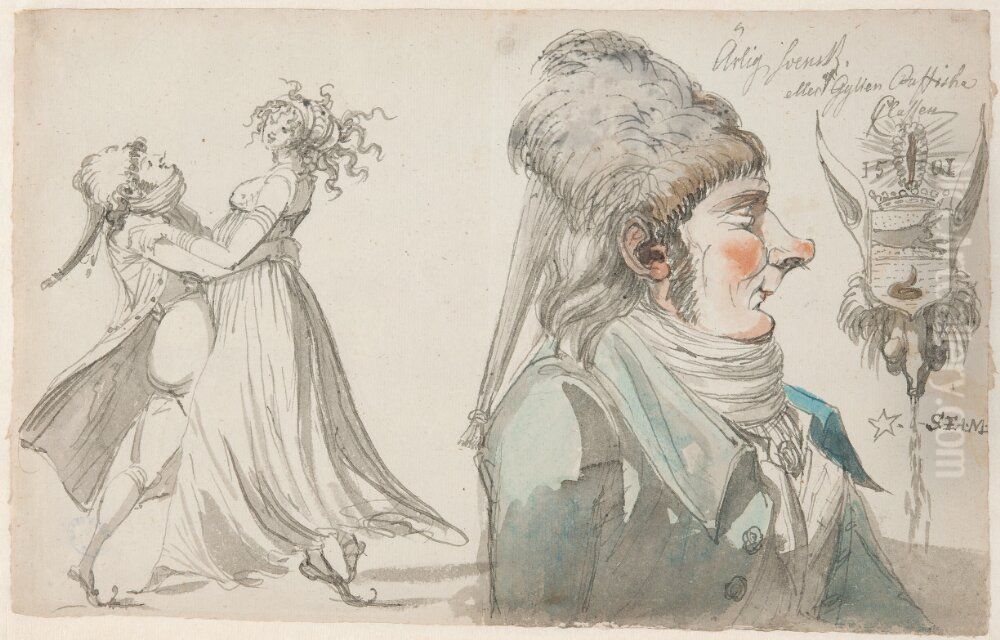 Arlig svensk eller gyllen dassiska klassen Oil Painting by Johan Tobias Sergel