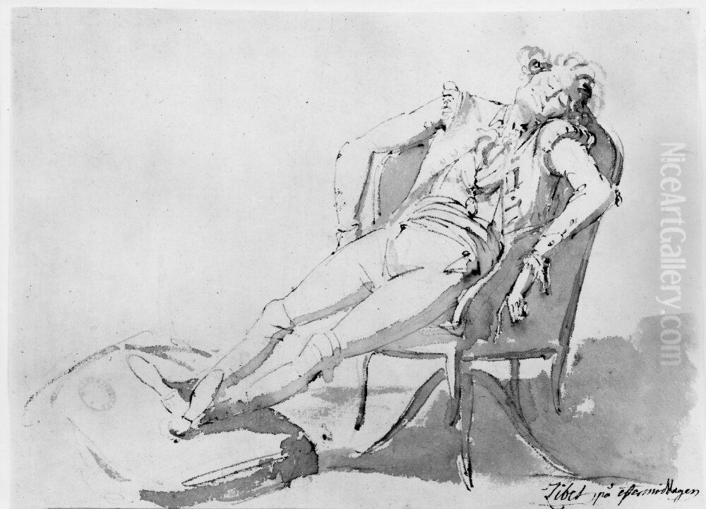 Zibet pa eftermiddagen Oil Painting by Johan Tobias Sergel