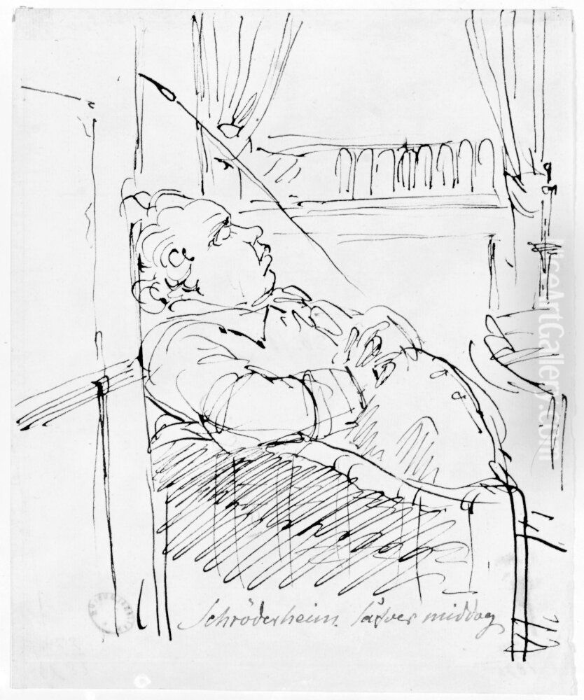 Schroderheim sover middag Oil Painting by Johan Tobias Sergel