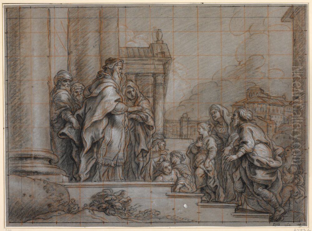 Presentation of Mary Oil Painting by Charles de La Fosse