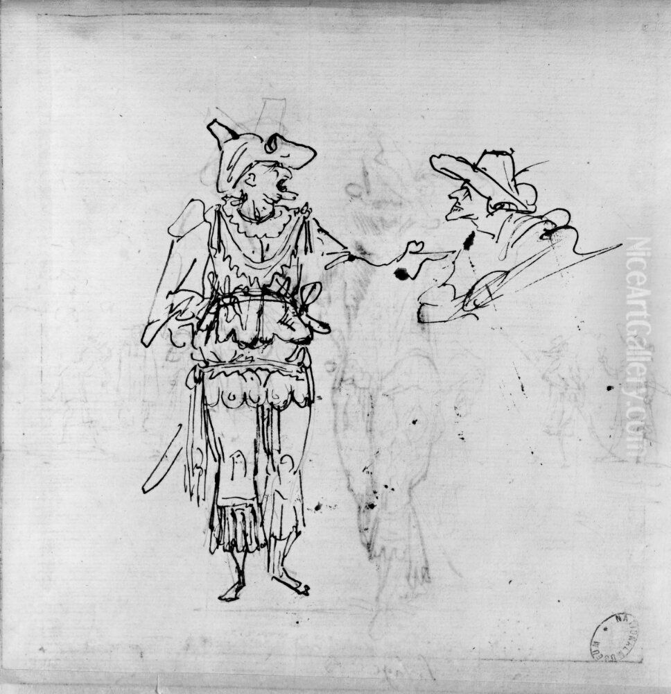 Man i balettkostym och huvud av man Oil Painting by Raymond Lafage