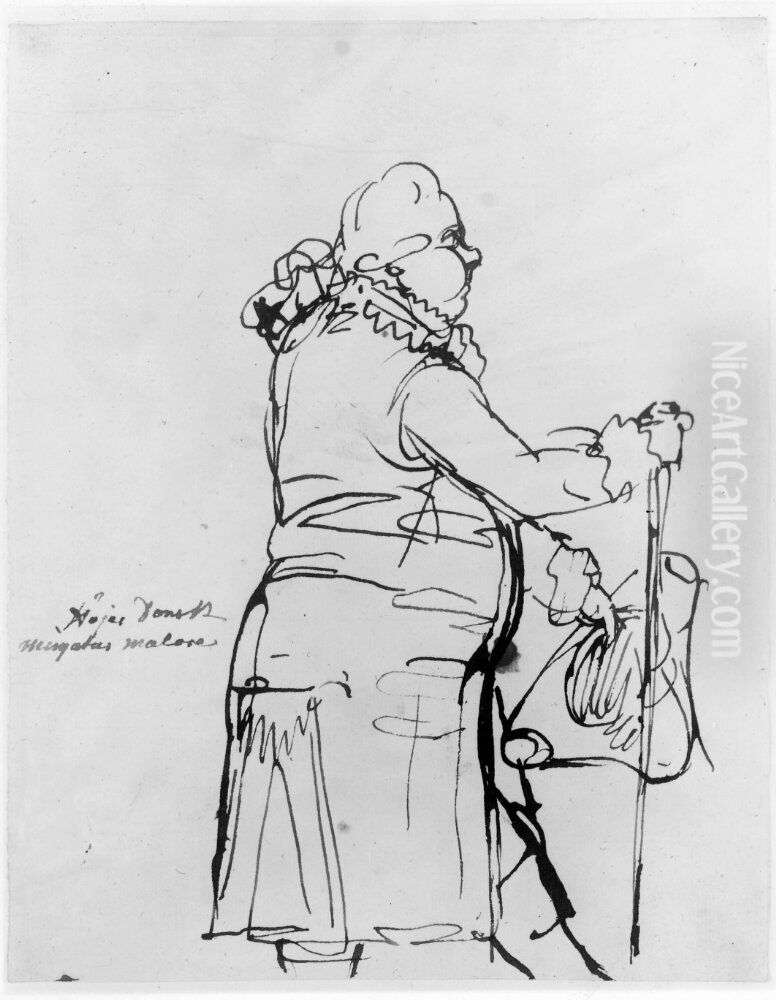 Hoyer, dansk miniatyrmalare Oil Painting by Johan Tobias Sergel