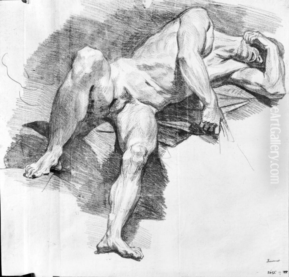 Naken man Oil Painting by Jean Jouvenet