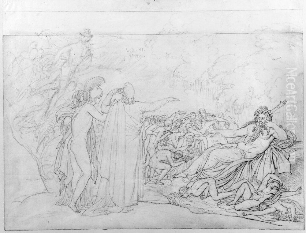 Floden Lette Oil Painting by Anne-Louis Girodet de Roucy-Triosson