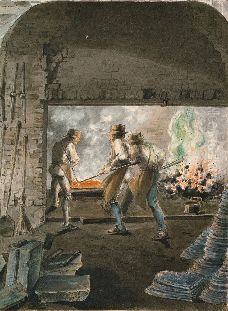 Skissbok med 67 teckningar fran Sverige, Bohmen (Teplitz), Rom (Neapel) med tyska och svenska uniformer, lagerscener m.m. Oil Painting by Adolf Ulrik Schutzercrantz