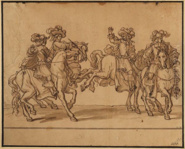 Horsemen of the Guard Oil Painting by Francois Chauveau