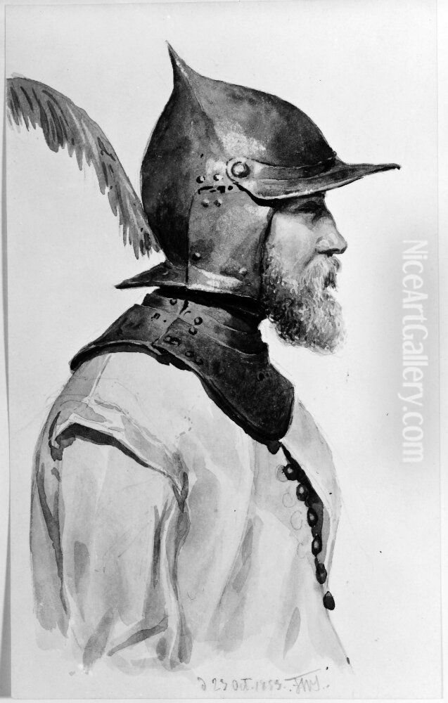 Krigare fran trettioariga krigets dagar med stormhuva och gult kyller Oil Painting by Fredrik Wilhelm Scholander Krigare fran trettioariga krigets dagar med stormhuva och gult kyller Oil Painting by Fredrik Wilhelm Scholander