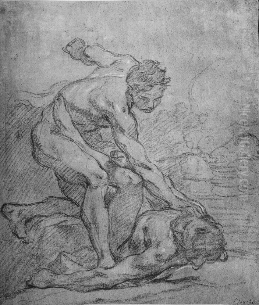 Kain och Abel Oil Painting by Francois Boucher