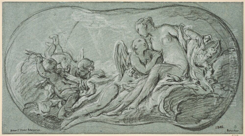 Amor och Psyke Oil Painting by Francois Boucher