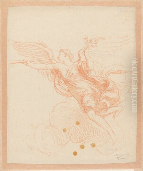 The Goddess of Fame Oil Painting by Jacques-Philippe Bouchardon