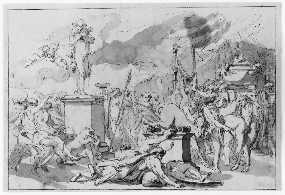 Bacchanal Oil Painting by Johan Tobias Sergel