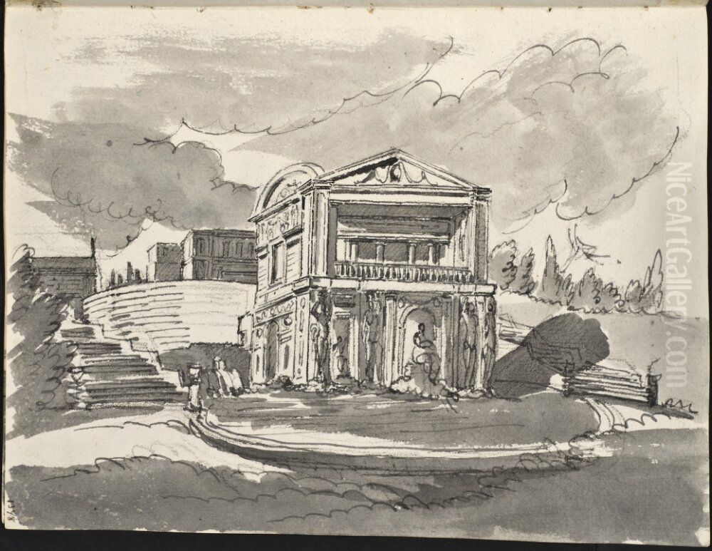 706-711 samt NMH 36/1874:1275-1471 Oil Painting by Louis Masreliez