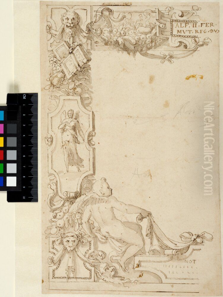 Decorative Frame Oil Painting by Giovanni Guerra