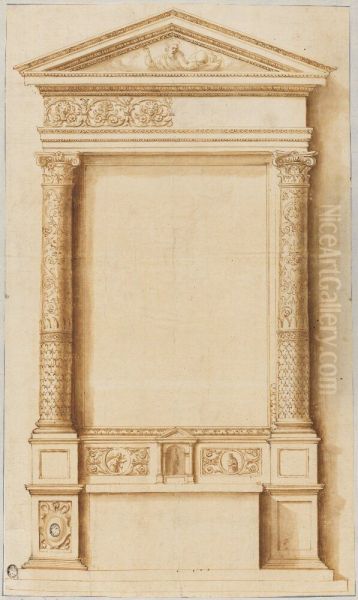 Altar Aedicula Oil Painting by Giulio Romano