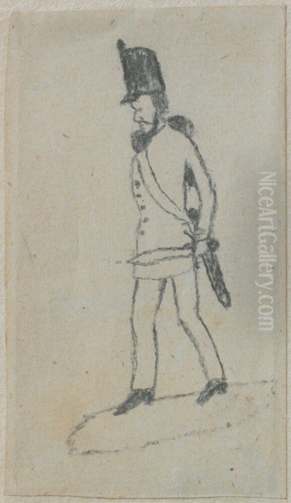 Soldier Oil Painting by Carl Larsson