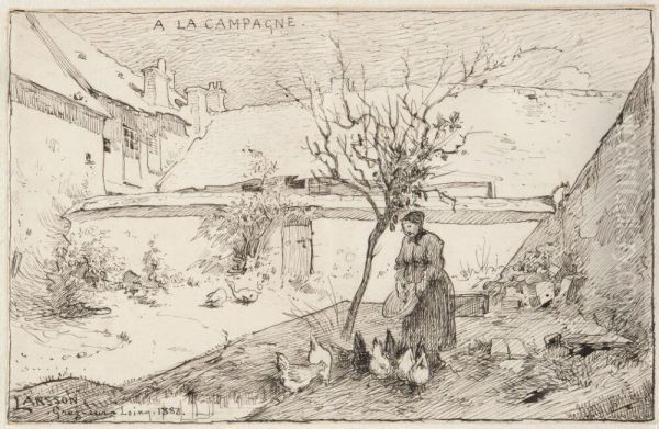 Fransk bondgard Oil Painting by Carl Larsson