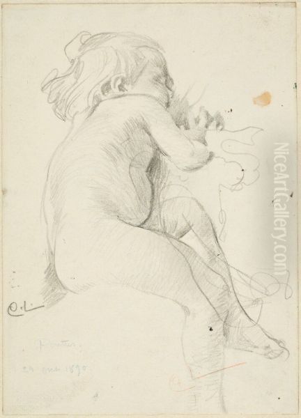 Studie av sovande barn Oil Painting by Carl Larsson