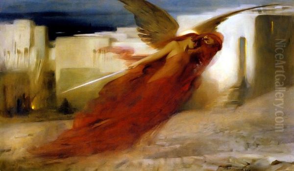 And There Was a Great Cry in Egypt Oil Painting by Arthur Hacker