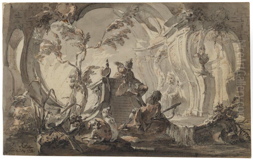 Rokokofantasi Oil Painting by Jean Eric Rehn