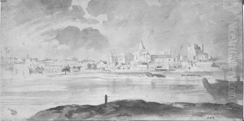 Vy over Chatham Oil Painting by Elias Martin