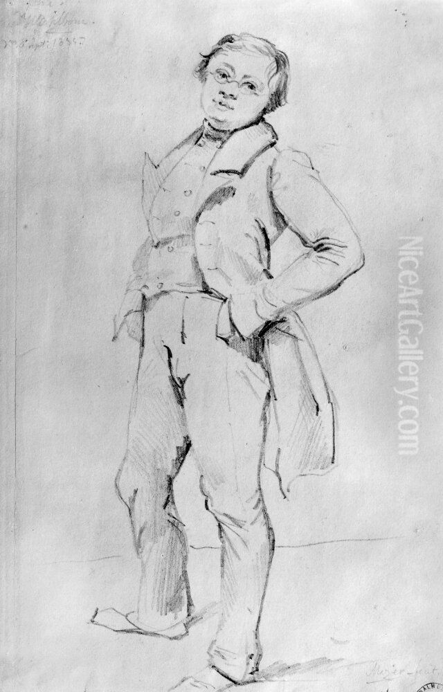 Artisten J.V.C. Wahlbom Oil Painting by Carl Peter Mazer
