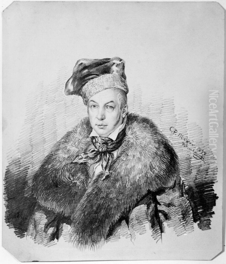 Portrait of Jan Tadeusz Krzysztof Bulharyn (1789-1859) Oil Painting by Carl Peter Mazer