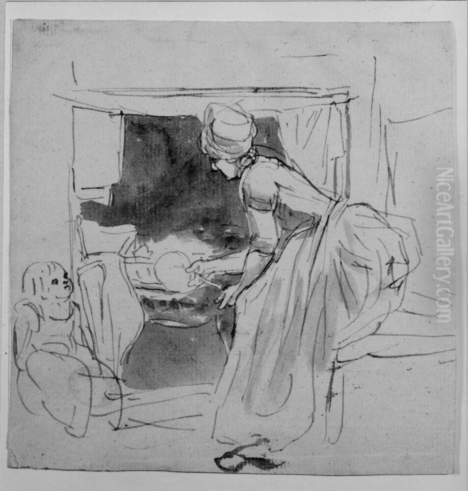 Figurkomposition Oil Painting by Elias Martin