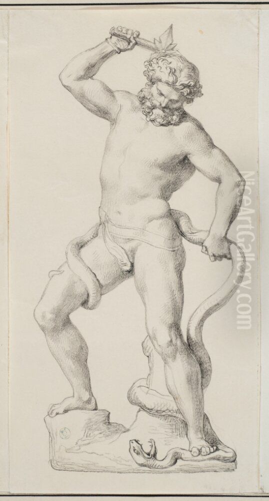 Thor Oil Painting by Bengt Erland Fogelberg