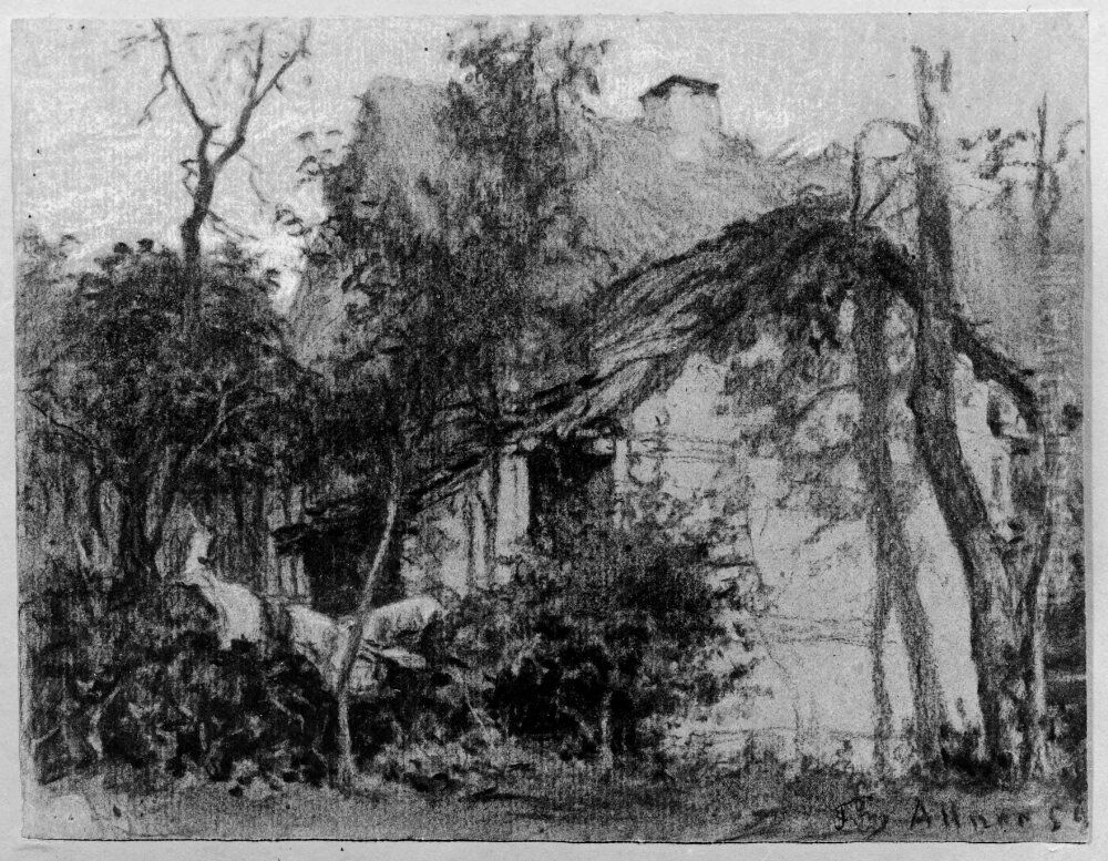 Bondstugan i Allner Oil Painting by Ferdinand Julius Fagerlin