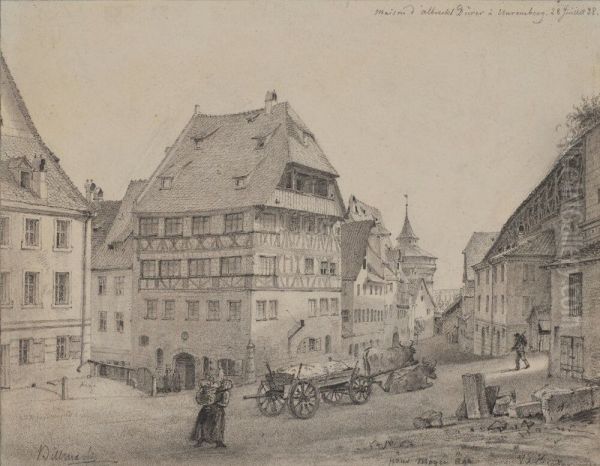 Maison d'Albrecht Durer a Nuremberg Oil Painting by Carl Johan Billmark
