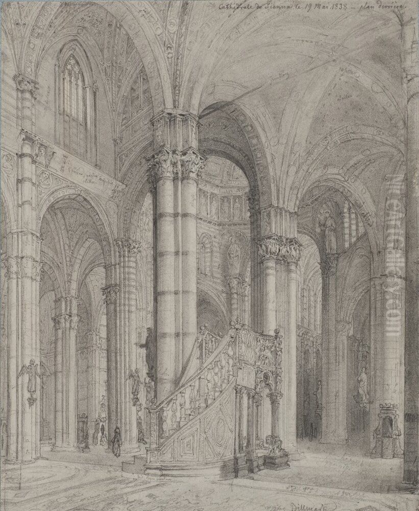 Cathedrale de Sienne, plan derriere Oil Painting by Carl Johan Billmark