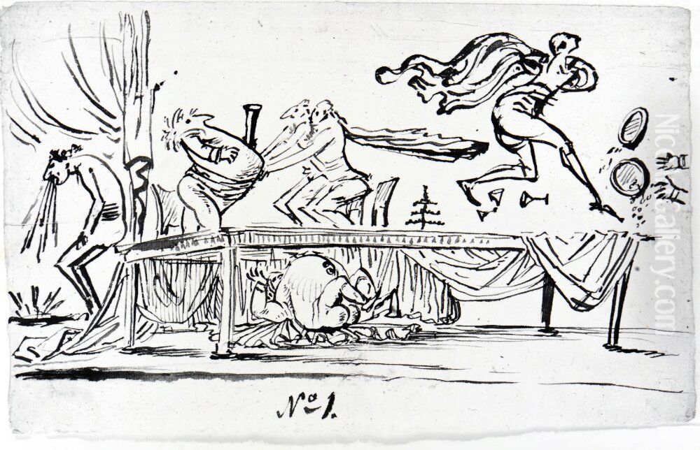 Dryckeslag Oil Painting by Carl August Ehrensvard