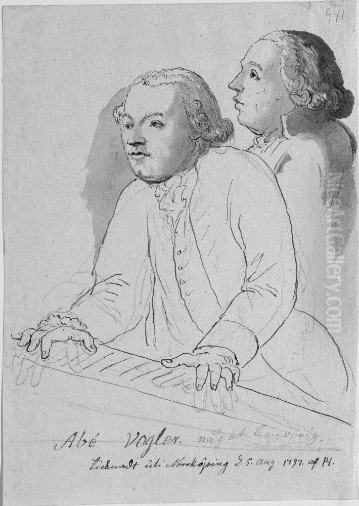 Abe Vogler, nagot kopparrig Oil Painting by Pehr Horberg