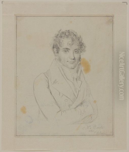 Portratt av konstnaren Carl Fredrik von Breda Oil Painting by Georg Leonard Dreyer