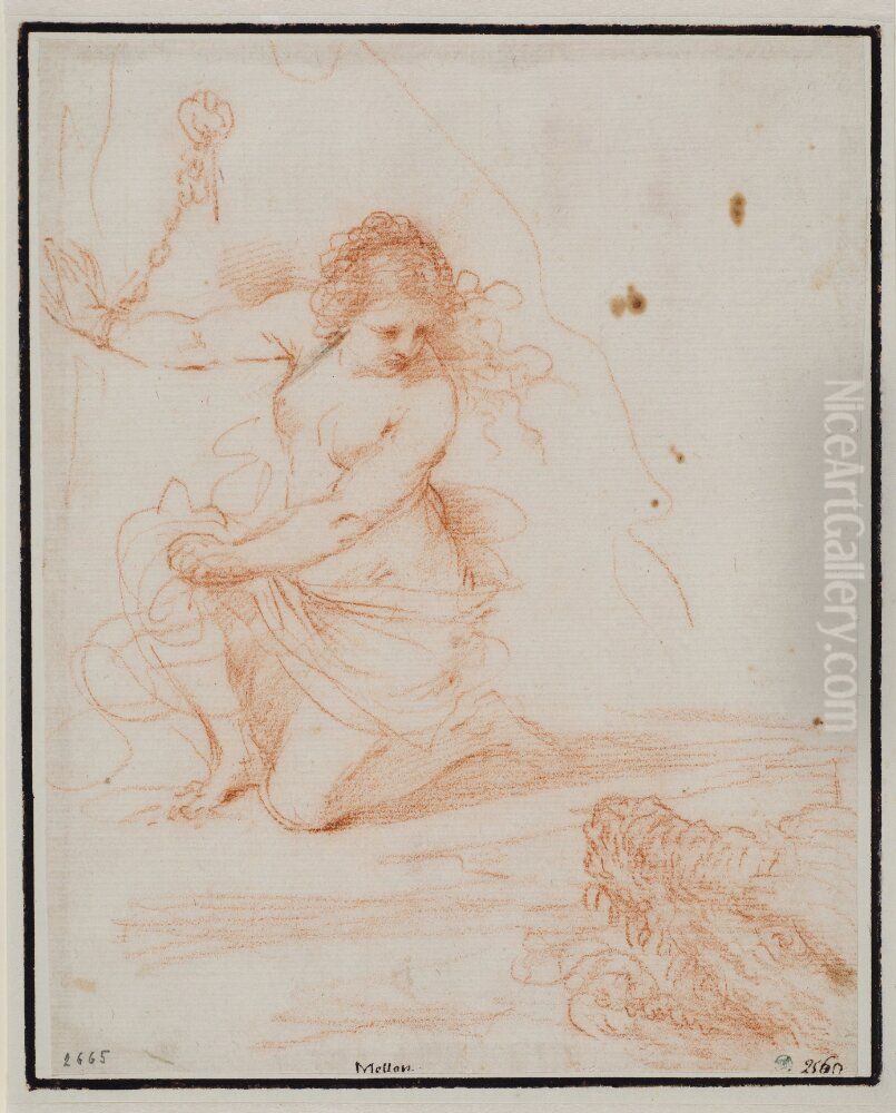 Andromeda Threatened by a Sea Monster Oil Painting by Giovanni Francesco Barbieri